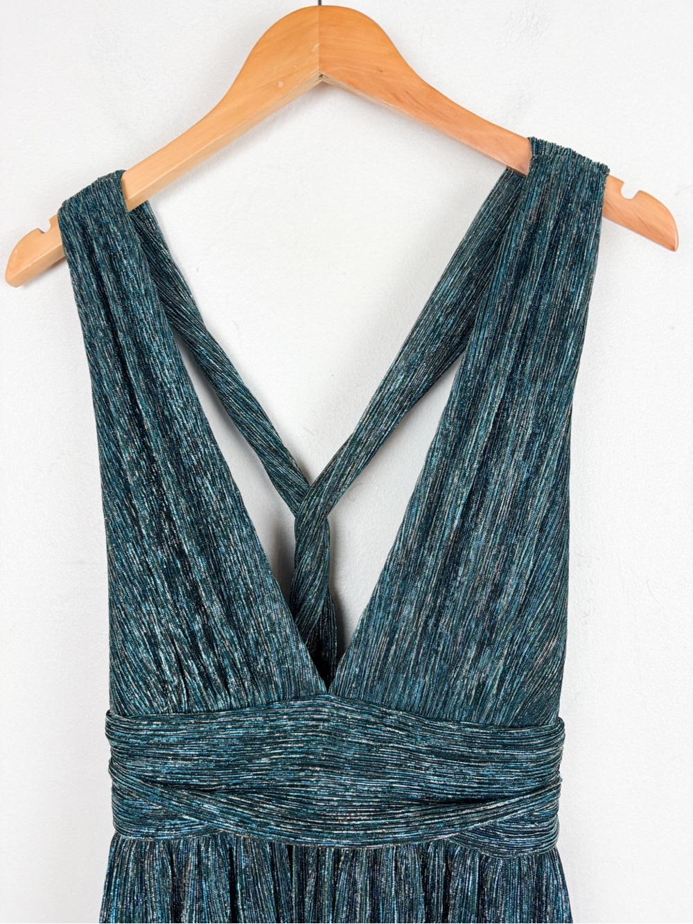 NWT Lulu’s Ailey Gold & Teal Blue Formal Mini dress Sz L - Picture 5 of 11